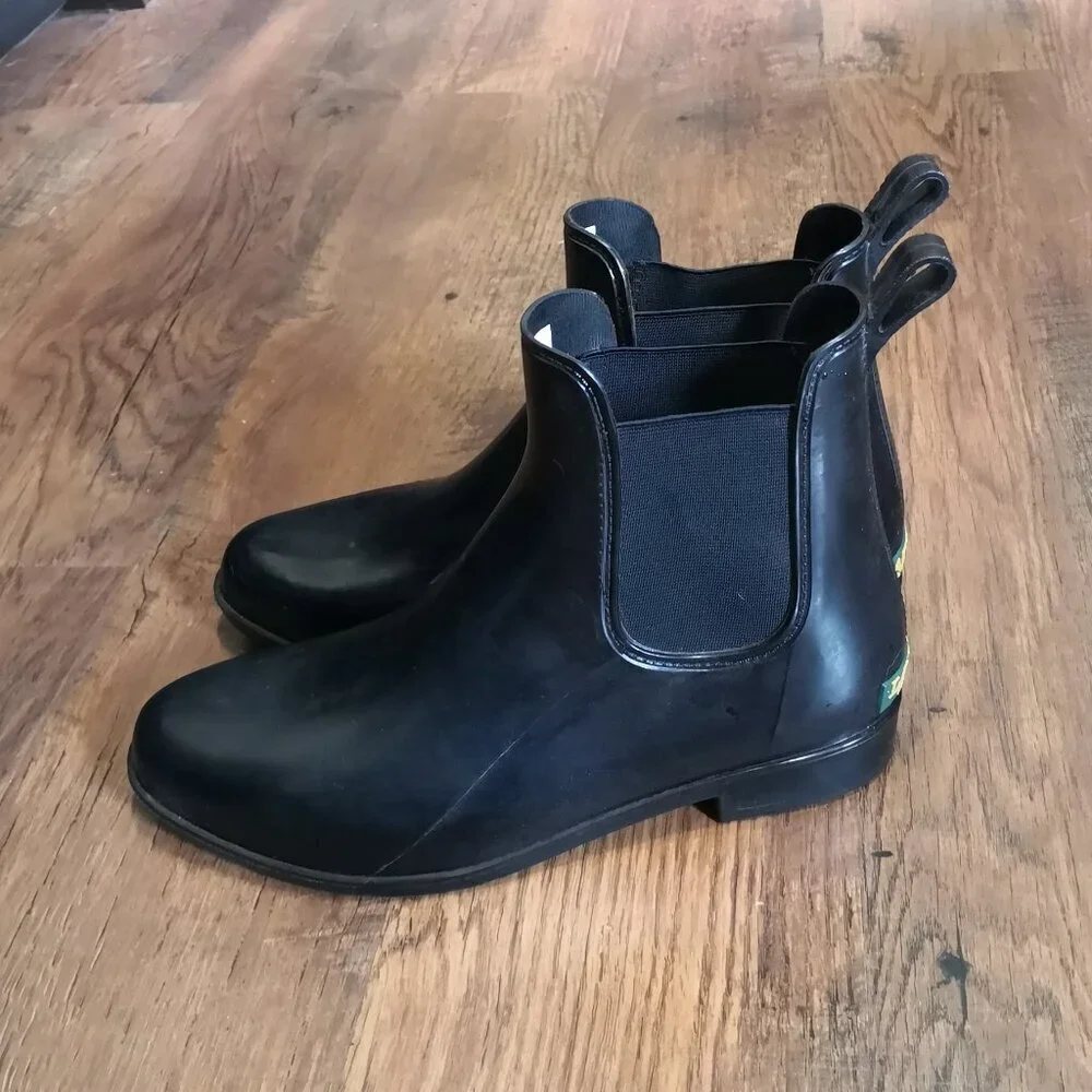 LRL Women's Tally Black Pull-On Ankle Rain Boots Size‎ 10
